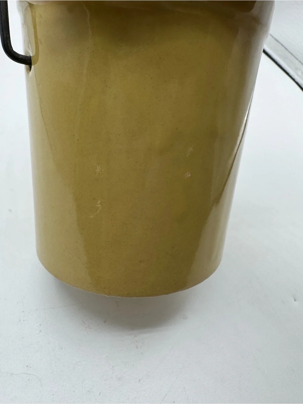 Vintage Stoneware Ceramic Crock Jar with Wire Clasp Lid 5
